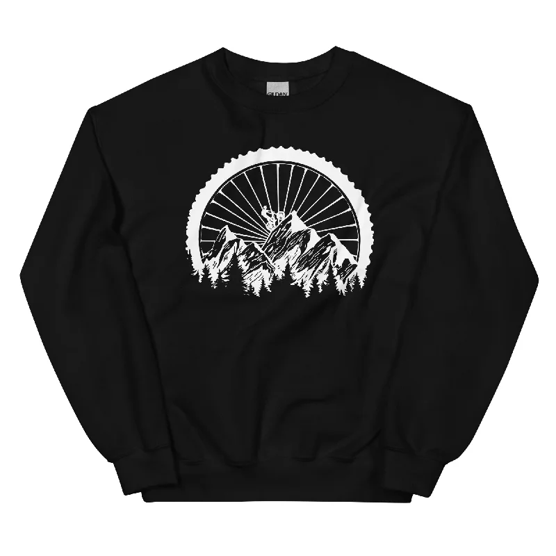 Mountainbike Geometrisch - (M) - Sweatshirt (Unisex) Long Hoodie Sweatshirt