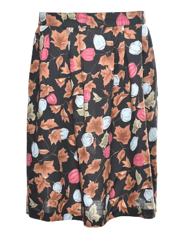 Floral Midi Skirt - S