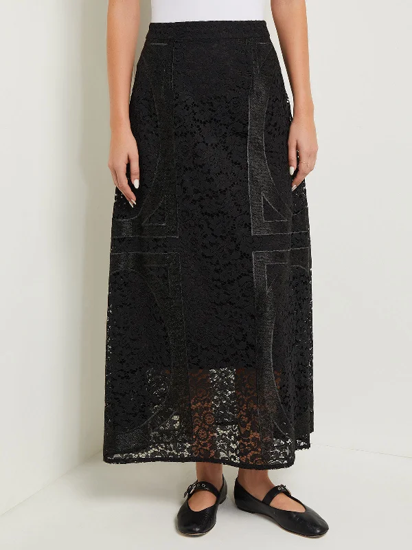 Maxi A-Line Skirt - Textural Woven