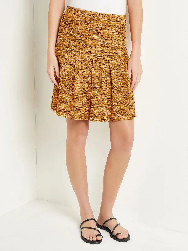 Mini A-Line Skirt - Pleated Tweed Knit