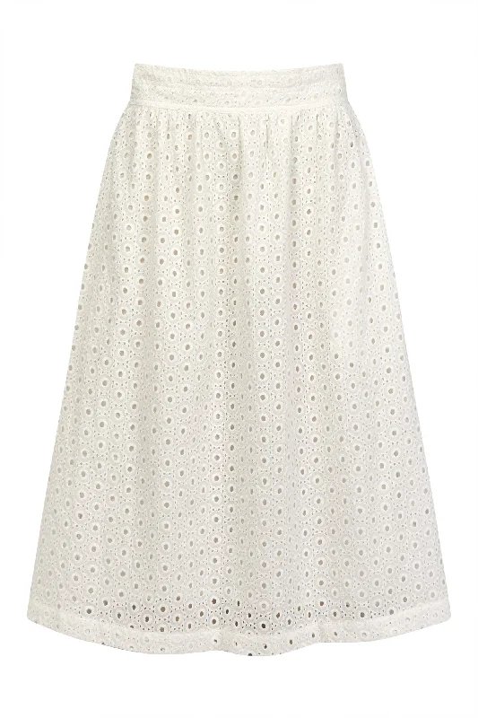 NAMI Organic Cotton Midi Skirt - White