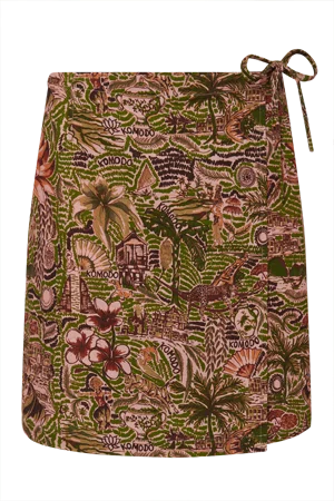 SOLSTICE - Organic Cotton Skirt Tropical Print Pink