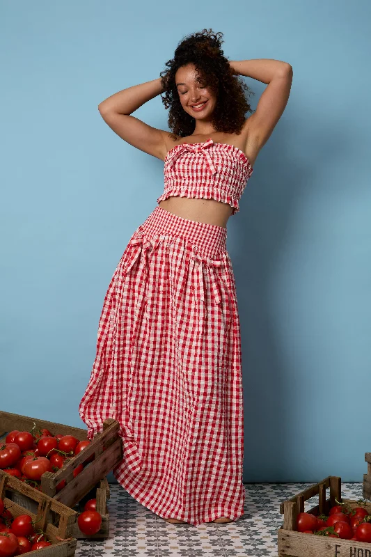 Sydney Bow Gingham Midaxi Skirt