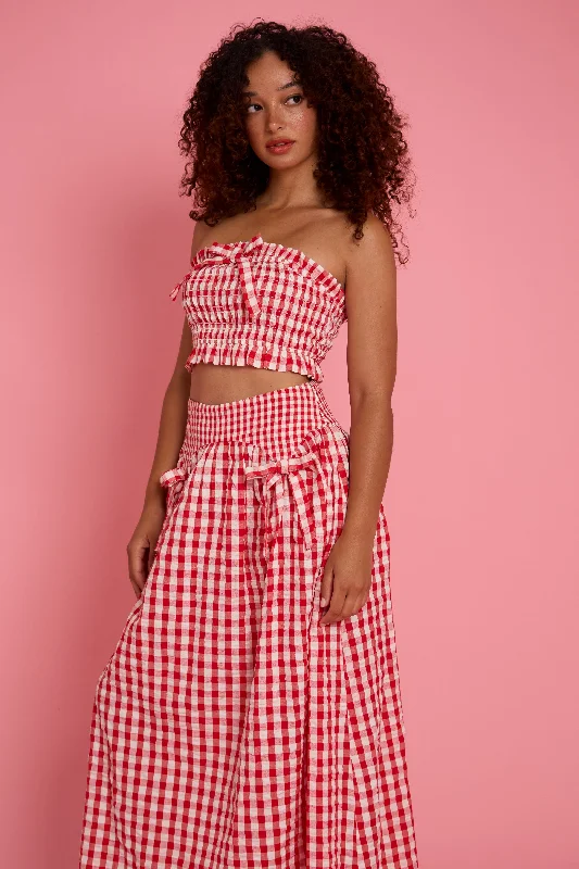 Sydney Bow Gingham Midaxi Skirt