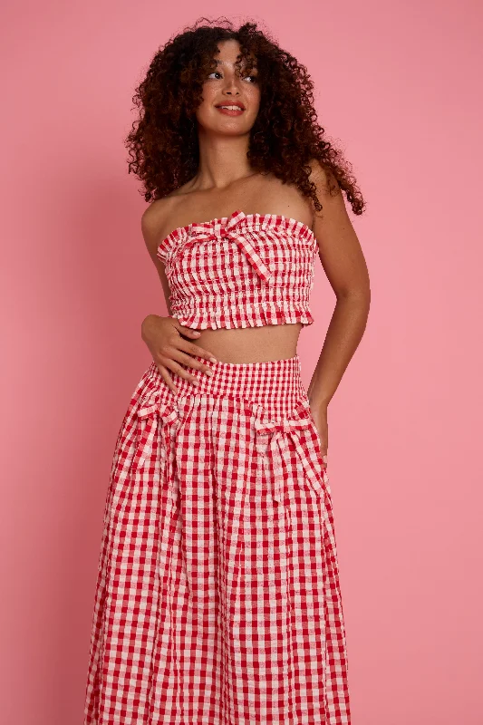 Sydney Bow Gingham Midaxi Skirt