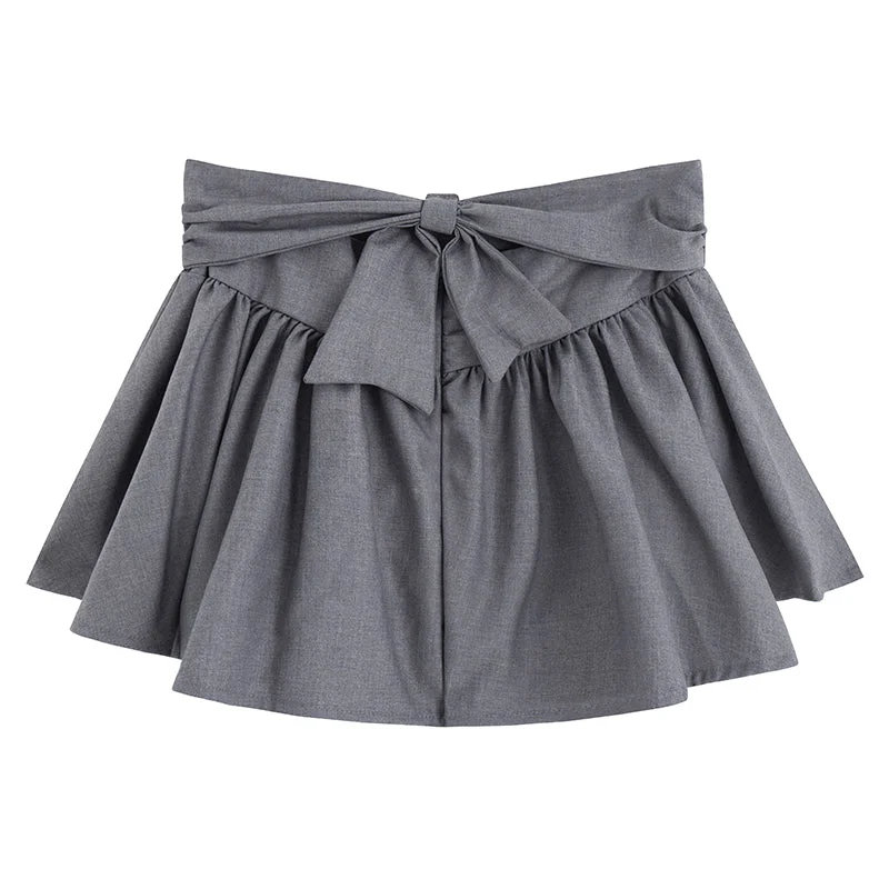 Women's Kawaii Bowknot Draped Skirt