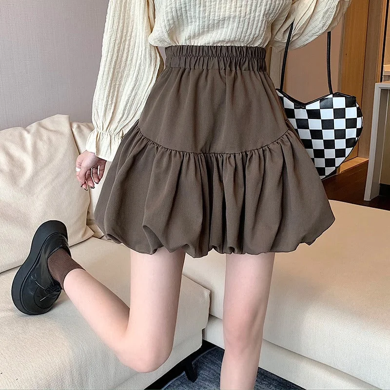 Women's Kawaii High-waisted Puffy A-line Skirt