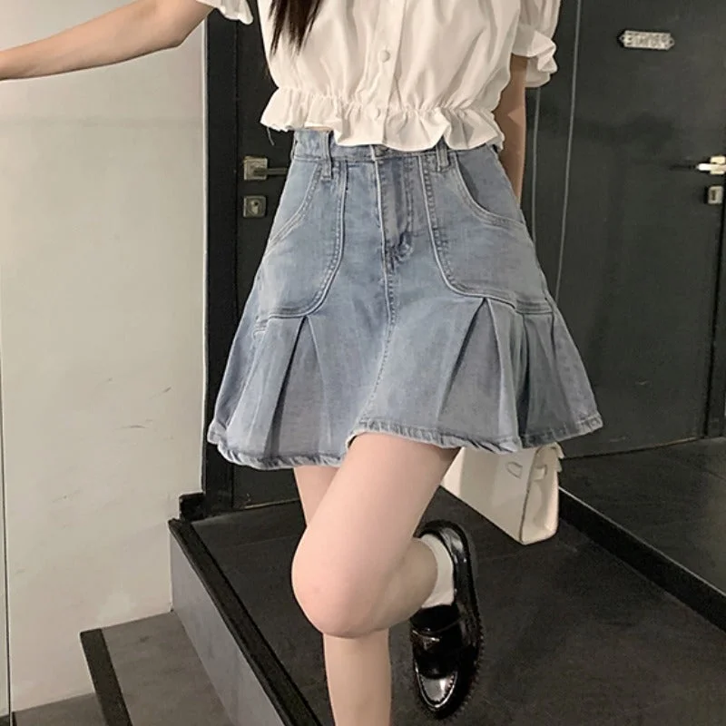 Women's Kawaii High-waisted Pleated Skirt