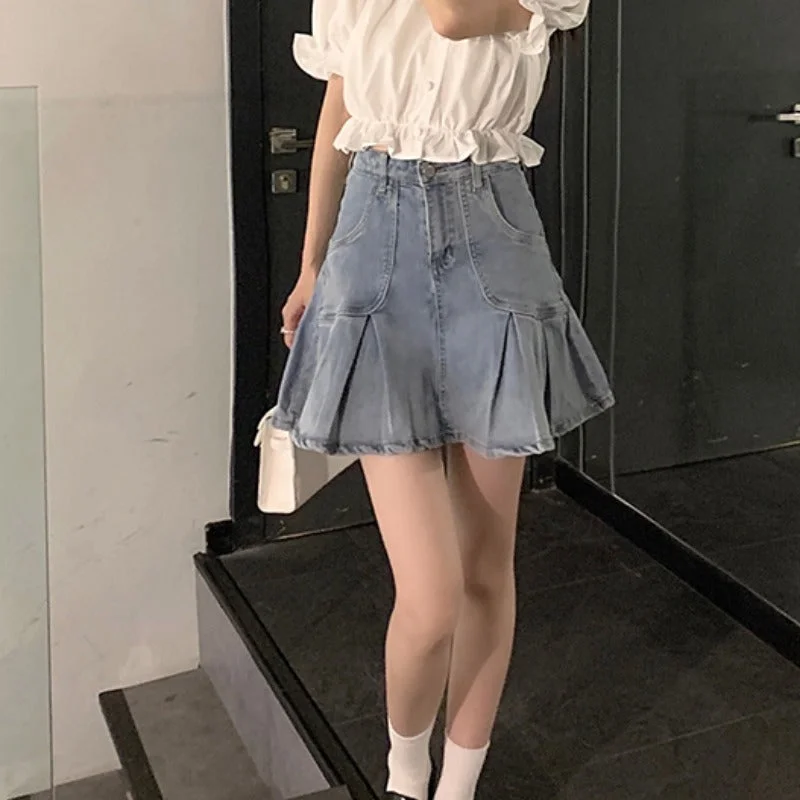 Women's Kawaii High-waisted Pleated Skirt