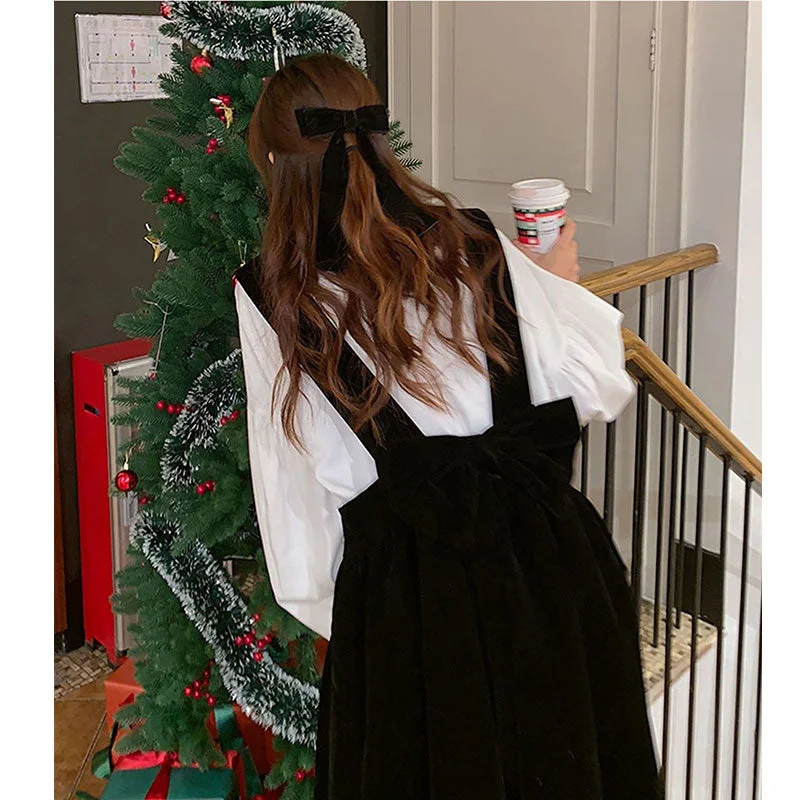 Women's Korean Style Bowknot Suspender Skirt