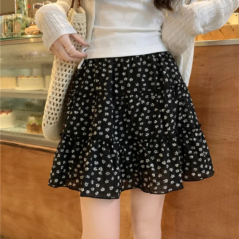 Women's Korean Style Floral Printed Skirt