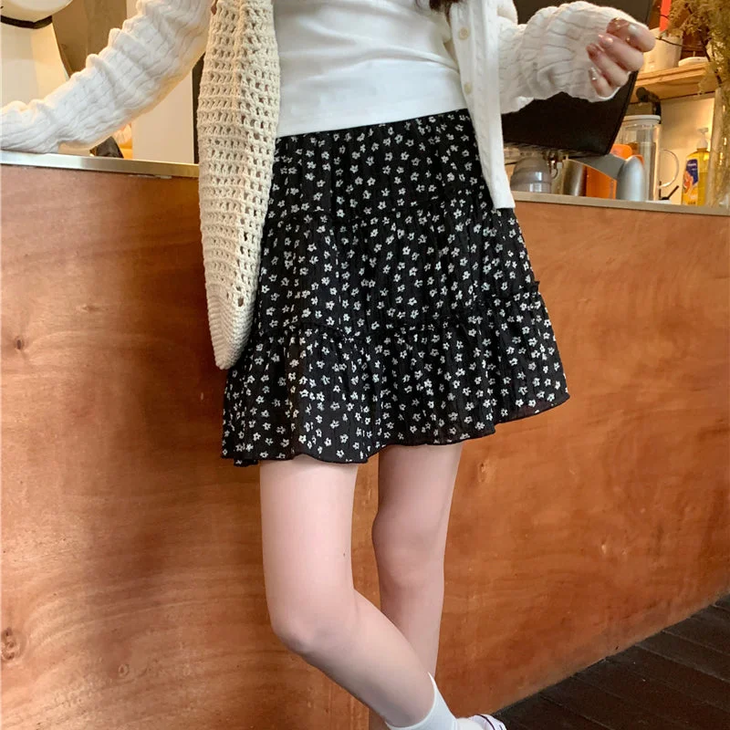 Women's Korean Style Floral Printed Skirt