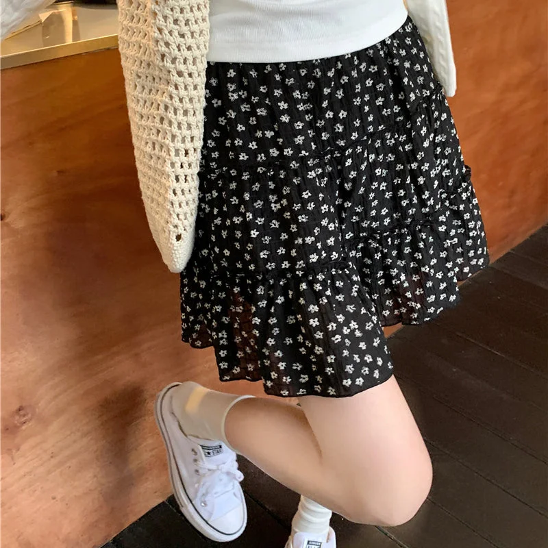 Women's Korean Style Floral Printed Skirt