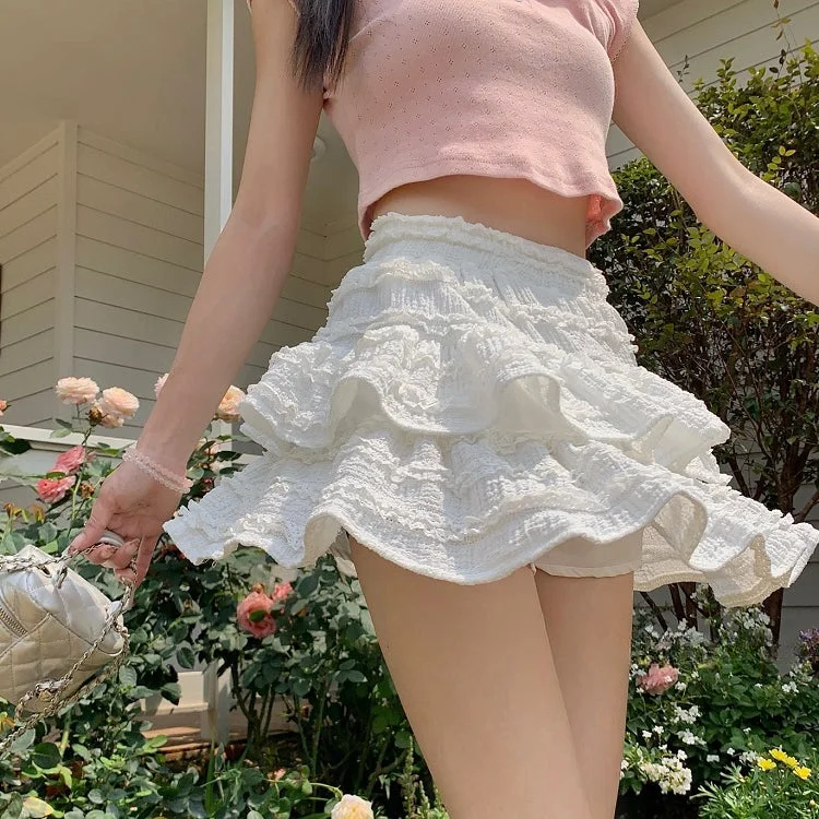 Women's Korean Style Ruffled Layered Skirt