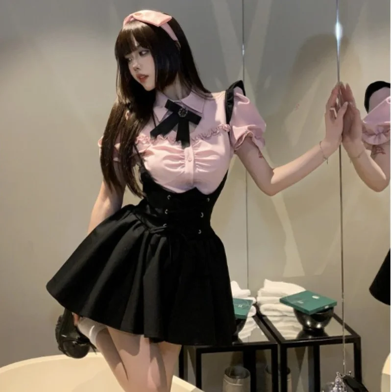 Women's Lolita Lace-up Suspender Skirt