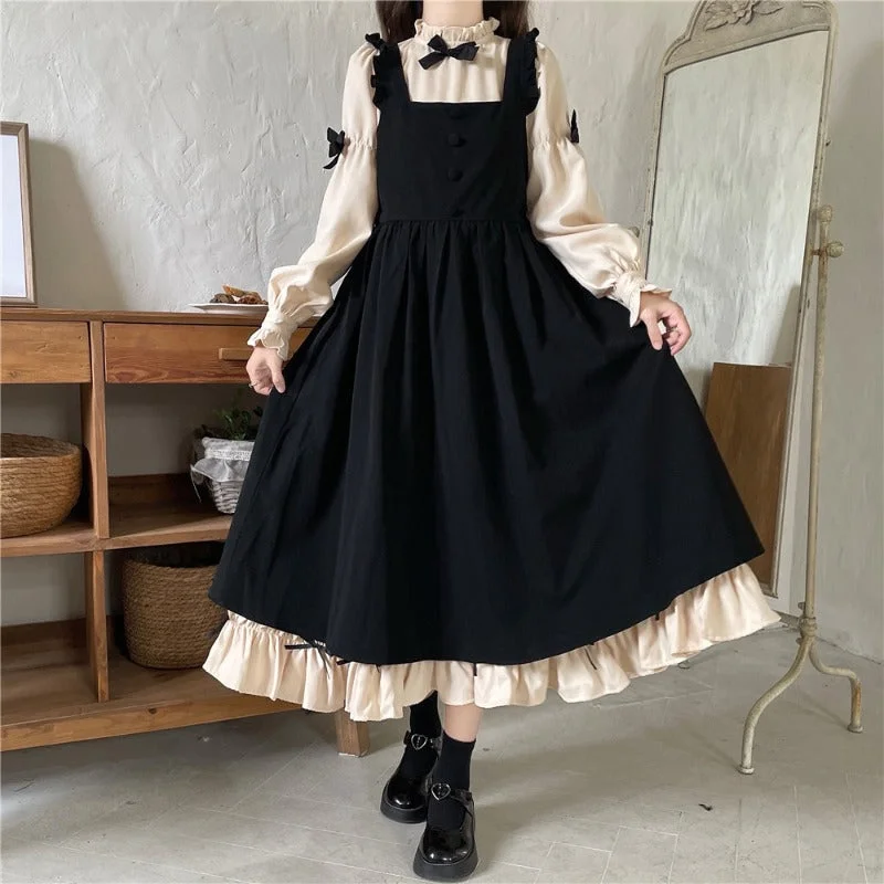 Women's Lolita Ruffled Suspender Skirt