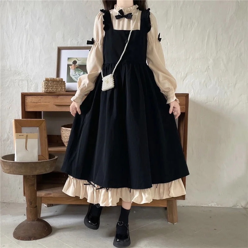 Women's Lolita Ruffled Suspender Skirt