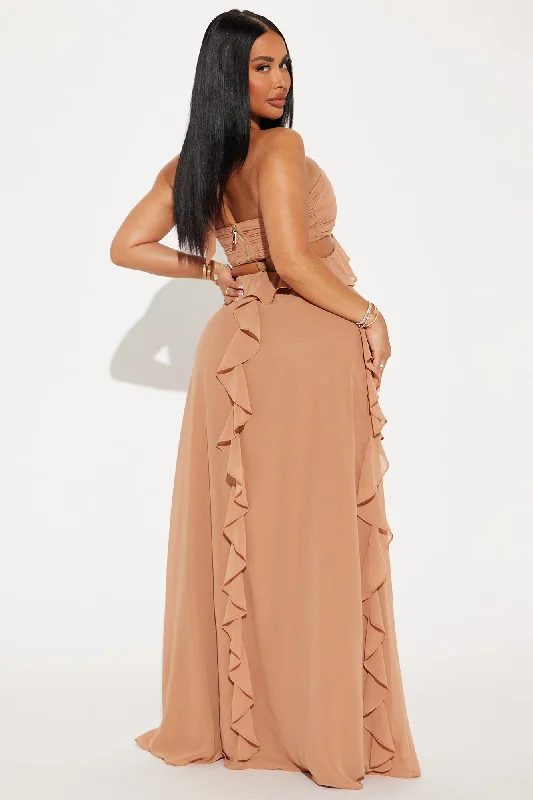 Ameliah Chiffon Maxi Dress - Mocha