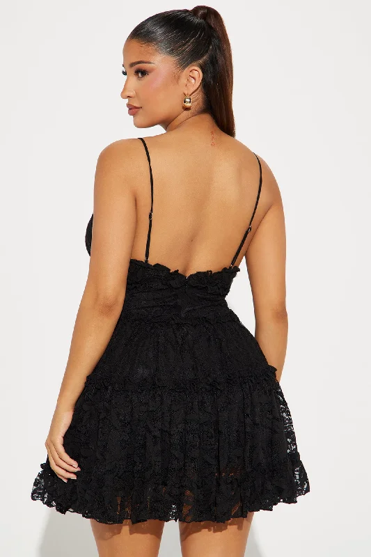 Astrid Lace Mini Dress - Black