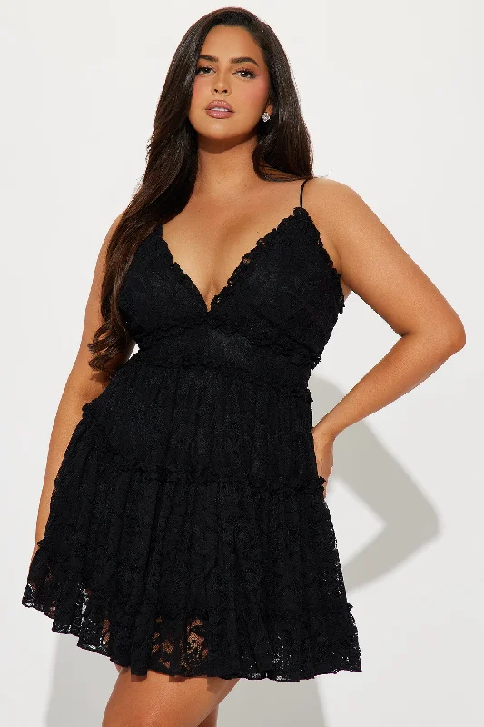 Astrid Lace Mini Dress - Black