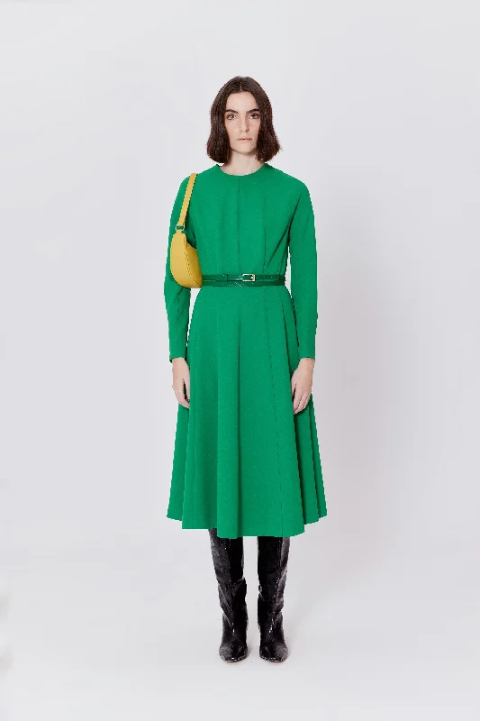 Birelin Green Belted Classic Dress