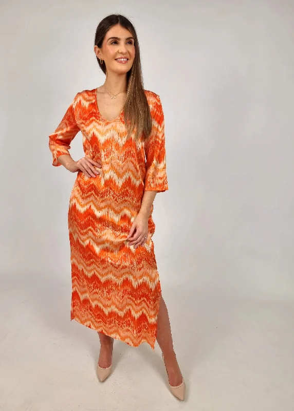 Charlotte Sparre Orange Long Simple Dress