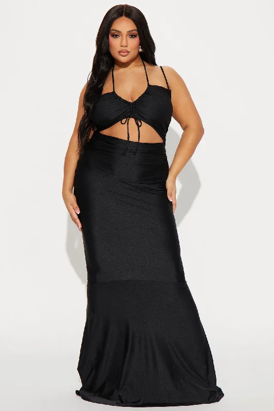 Jazmyn Tricot Gown - Black