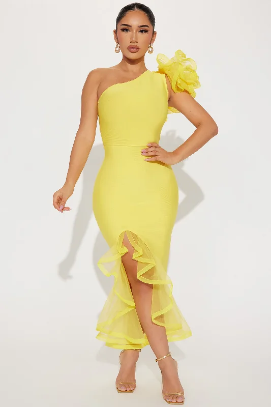 Kehlani Bandage Midi Dress - Yellow