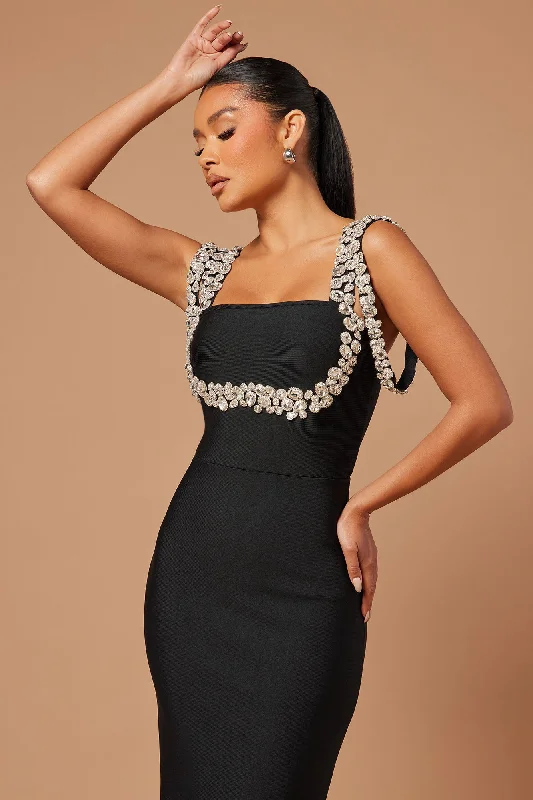 Masie Bandage Gown - Black