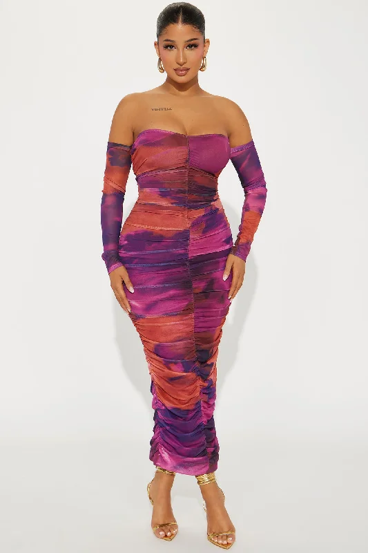 Sangria Sunset Maxi Dress - Purple/combo