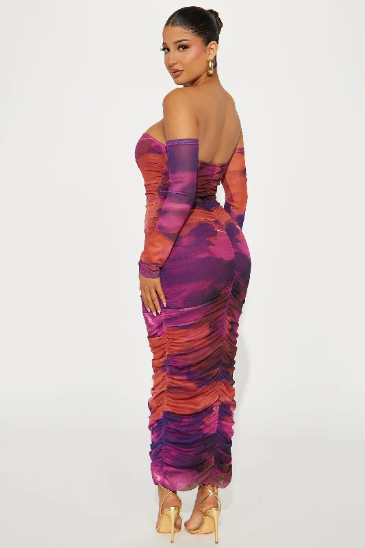 Sangria Sunset Maxi Dress - Purple/combo