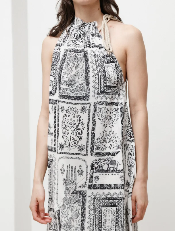 Printed Dress Off White