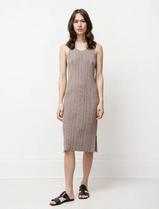 Rib Knit Dress Taupe