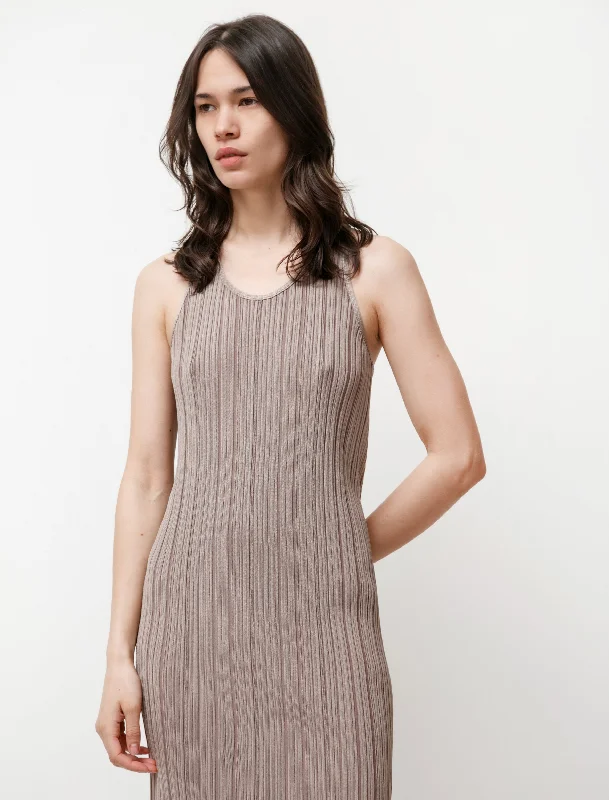 Rib Knit Dress Taupe