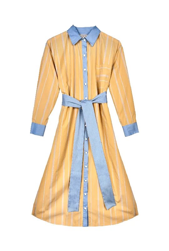 Boyfriend Shirtdress MIDI - Clementine Stripe