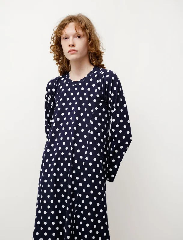 Panelled Polka Dot Jersey Dress