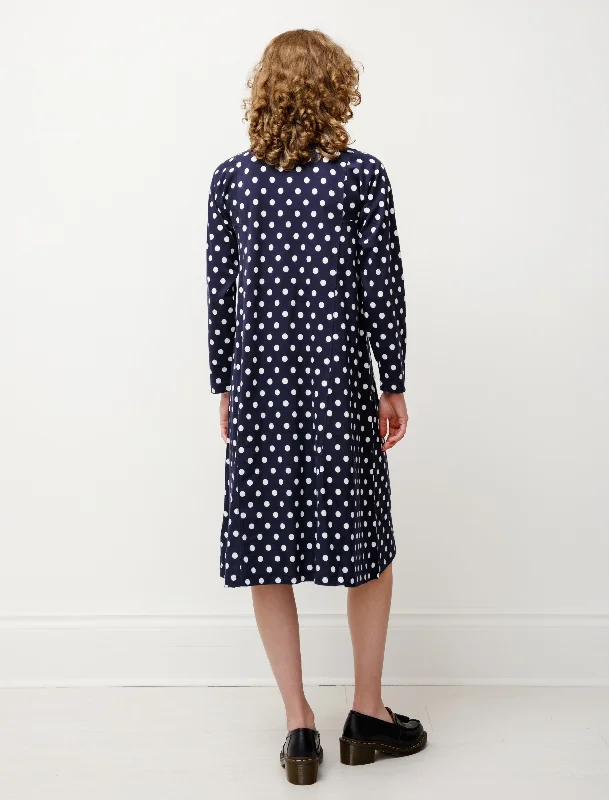 Panelled Polka Dot Jersey Dress