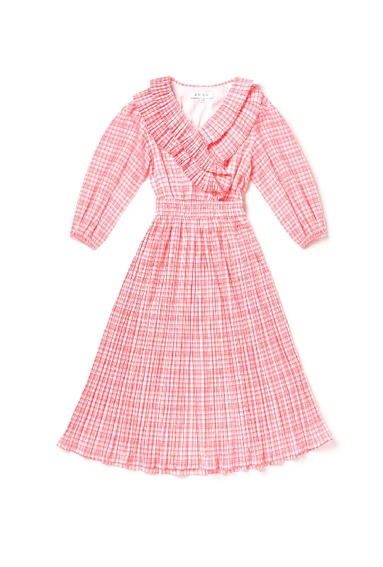 The Blanche Dress - Pink Seersucker