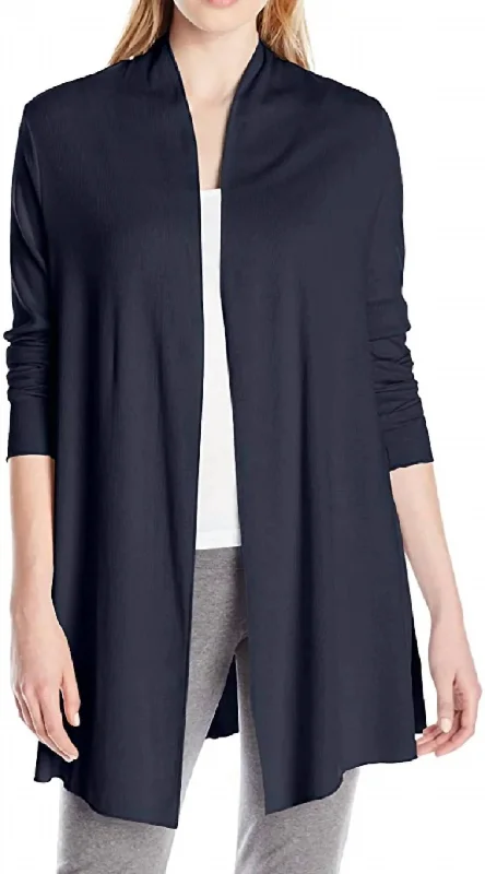 Amelia Knit Cardigan In Navy Blue Spring sweaters