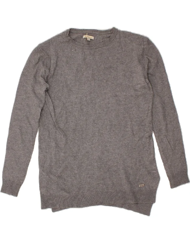 BARBOUR Womens Boat Neck Jumper Sweater UK 10 Small  Grey Wool Streetwear sweaters