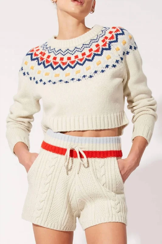 Carley Sweater In Ivory Multi Holiday sweaters