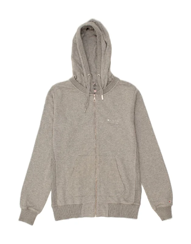 CHAMPION Womens Heritage Classics Zip Hoodie Sweater UK 14 Large Grey Knitted sweaters