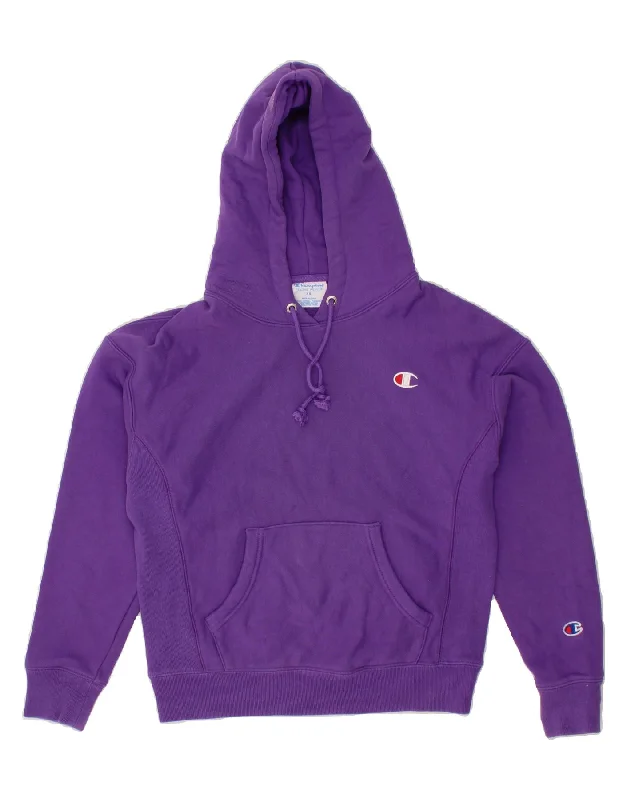 CHAMPION Womens Hoodie Jumper UK 6 XS Purple Cotton Best sweaters for formal occasions
