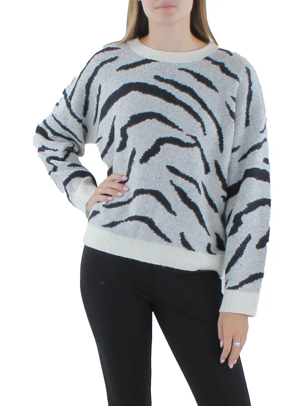 Derby Zebra Womens zebra Acrylic Pullover Sweater Soft-touch sweaters