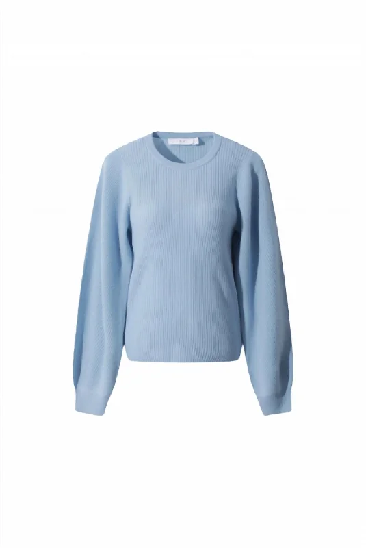 Idaya Sweater In Light Blue Warmest sweaters for extreme cold