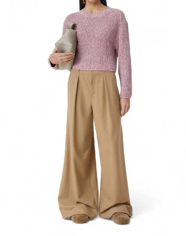 Long Sleeve Crew Top In Pink Must-have sweaters for this season