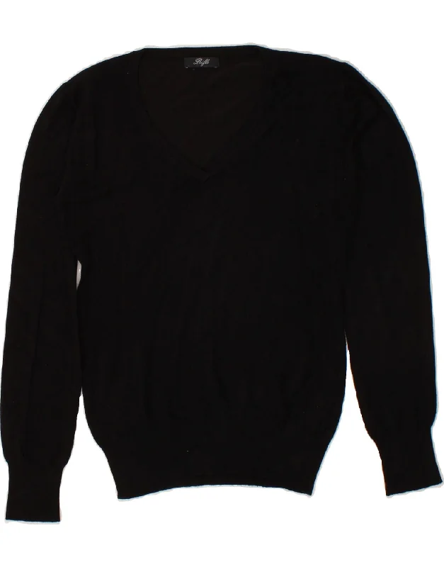 RIFLE Womens V-Neck Jumper Sweater UK 18 XL Black Best sweaters for layering