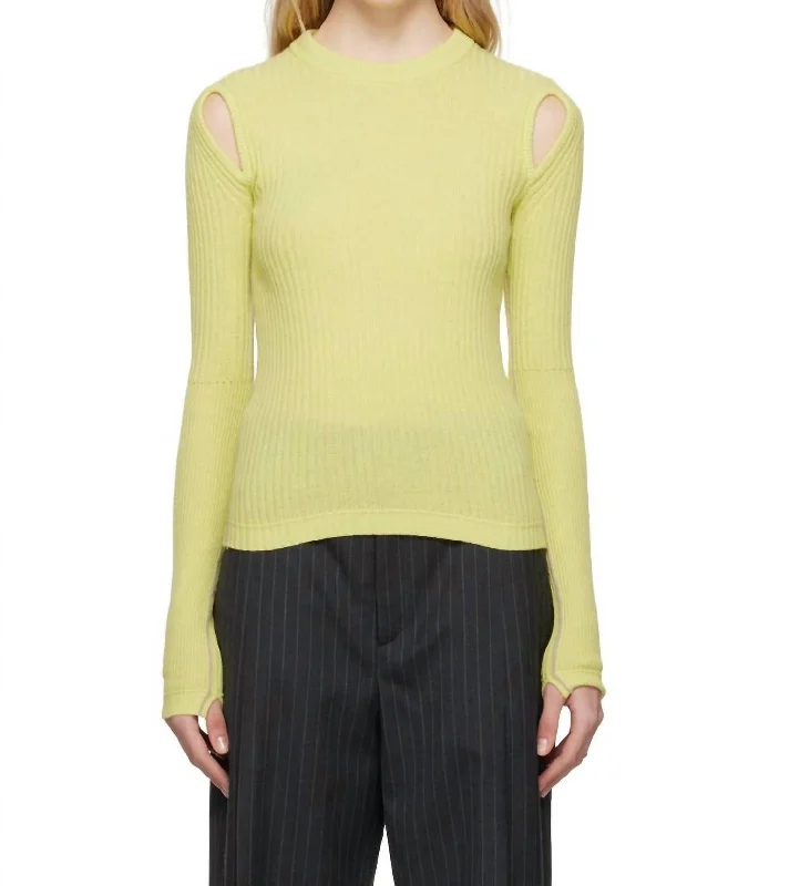 Teardrop Rip Top In Lemon Men's sweaters