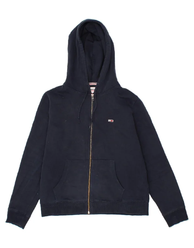 TOMMY HILFIGER Womens Loose Fit Zip Hoodie Sweater UK 14 Medium Navy Blue Chunky knit sweaters TOMMY HILFIGER Womens Loose Fit Zip Hoodie Sweater UK 14 Medium Navy Blue Chunky knit sweaters