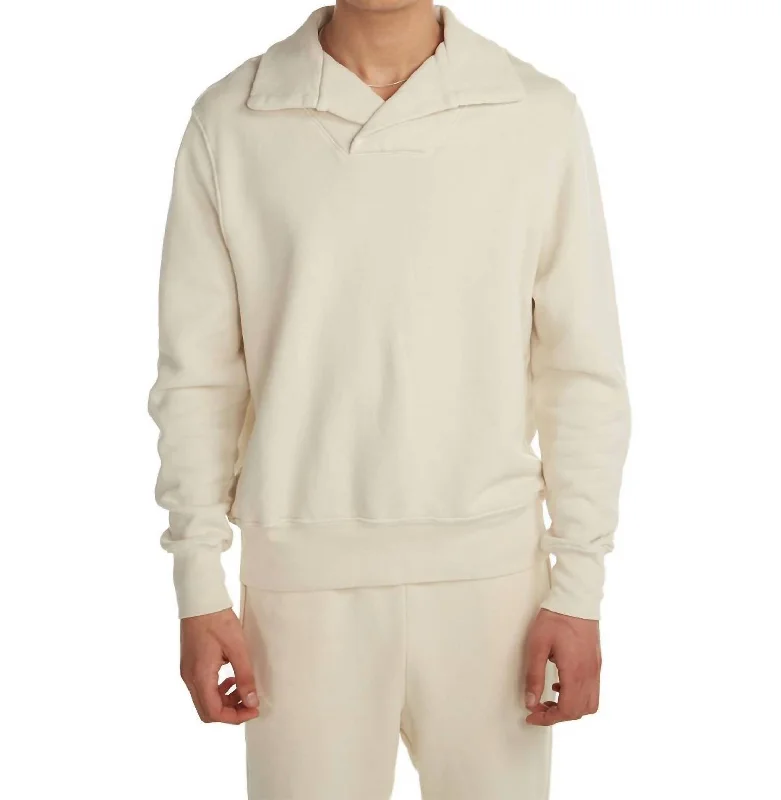 Unisex Yacht Pullover In Ivory Alpaca wool sweaters